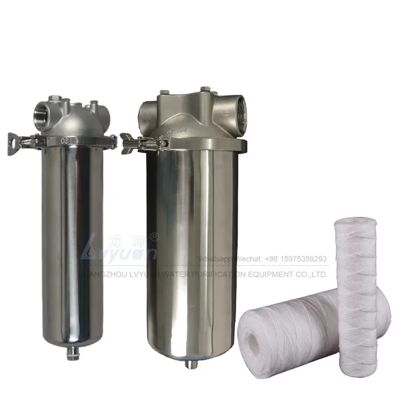 10 inch stainless steel single liquid filter housing for 5 micron pleated water filter 1