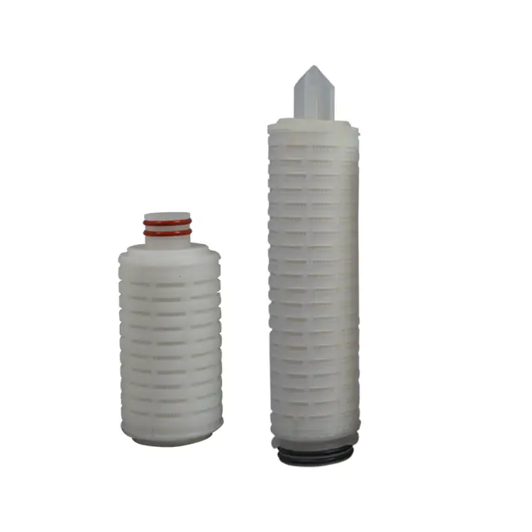 DOE SOE end cover PP/PTFE/PES/PVDF membrane cartridge filter 0.1 micron pleated cartridge filter 1