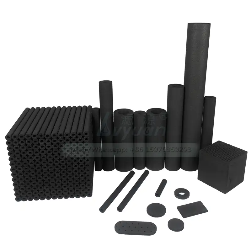 Fabricante de filtros de carbón, reemplazo de filtro de carbón de bloque de carbón de coco sinterizado, agua para filtro purificador de agua de 1 micrón 1