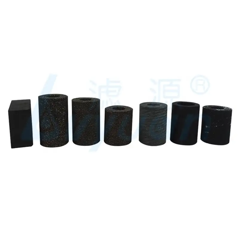 Filtro de agua de carbón activado sinterizado de 20 micrones de 4 pulgadas con alto contenido de yodo para eliminar el color de la filtración de la piscina 1