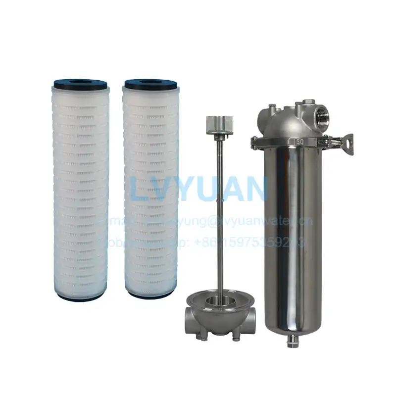 Guangzhou Lvyuan 10 inch EPDM gasket pleated water filter element sediment water filter element in DOE water filter housing 1