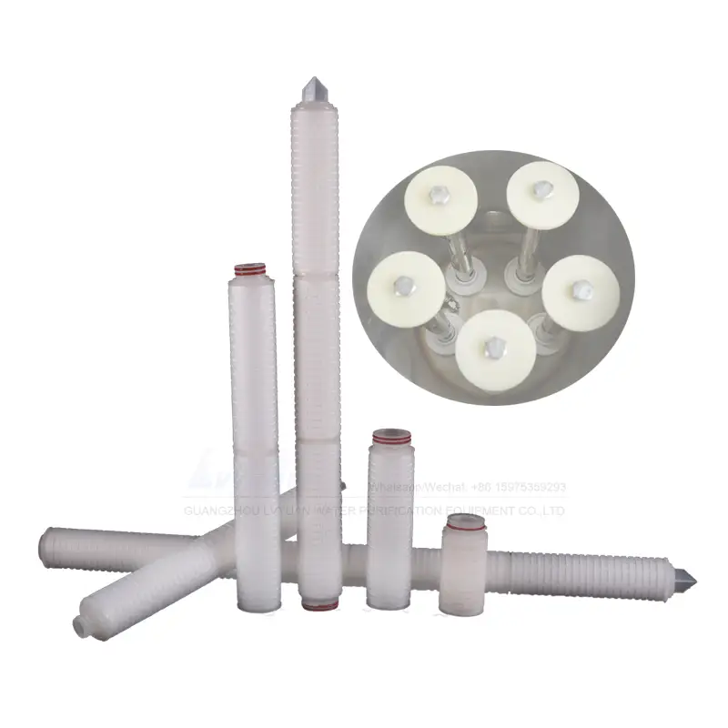 Industrial water filtration 20 40 inch membrane pleated filter cartridge 0.2 microns for multi-core filters housing 1