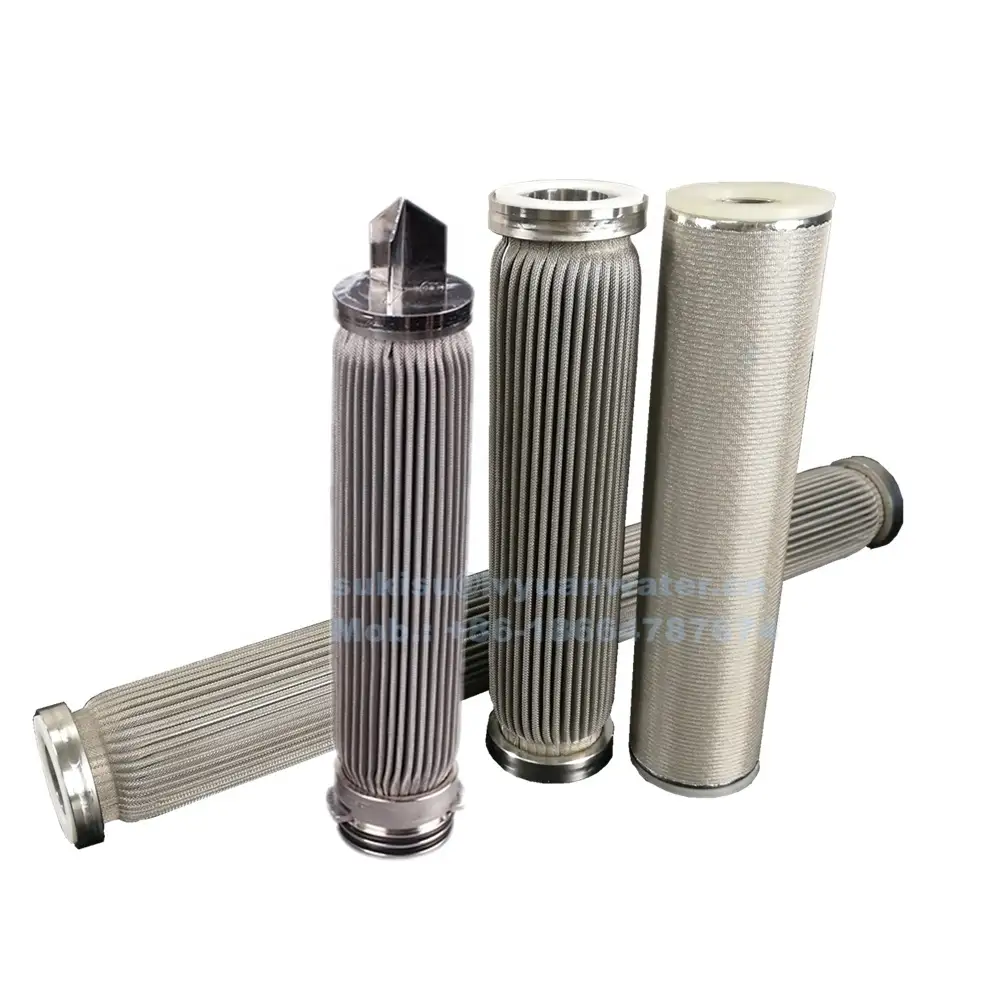 1 5 10 20 micron stainless steel mesh pleated filter cartridge for oil/water treatment 1