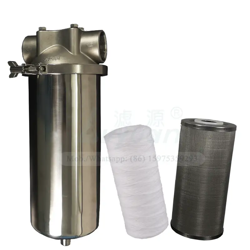 Jumbo water purifier housing 10/20 inch stainless steel 304 316L water cartridge filter housing with SS metal sediment filter 1
