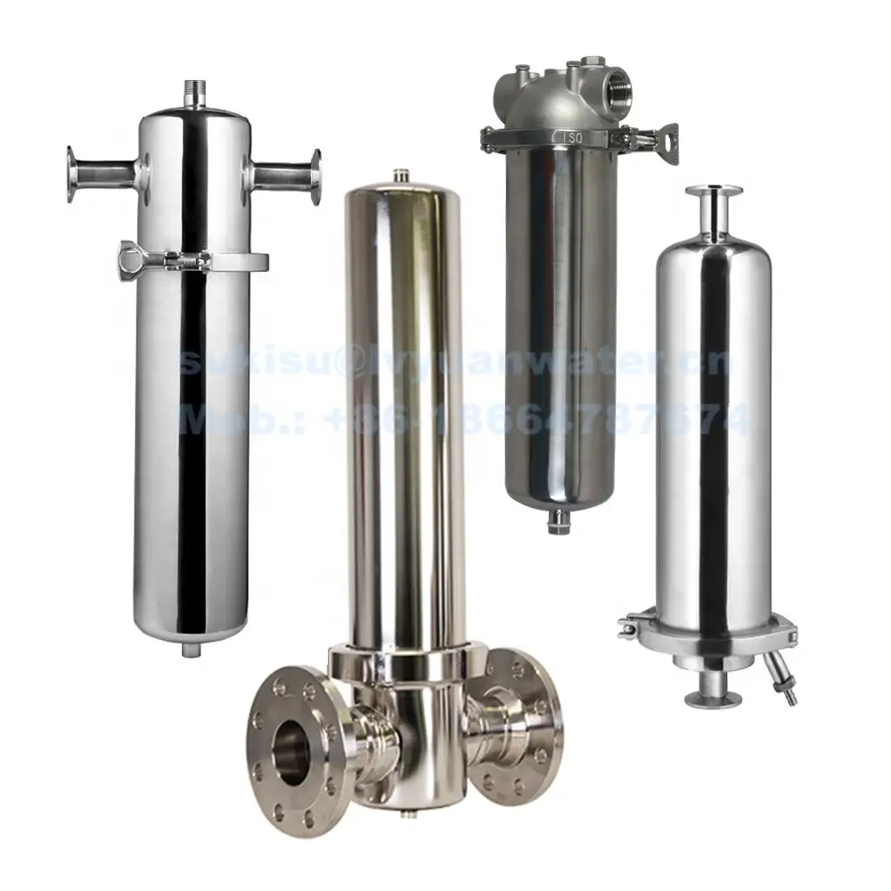 Sanitary SS Cartridge Filters Stainless Housinginline air/water filter For Compressed Air/Steam/Gas Filtration 1