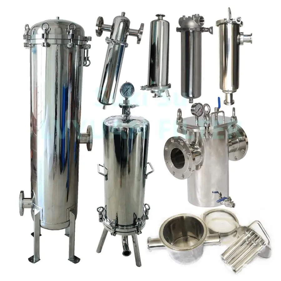 SS 304/316L Stainless Steel Magnetic Single Multi Cartridge Filter Housing for wine oil water treatment unit 10 20 30 40 inch 1
