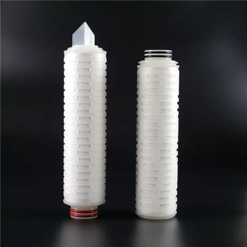 0.2 1 5 10 20 microns Polypropylene / Glass Fibre Membrane Pleated Filter Cartridge with Rubber Ring 1