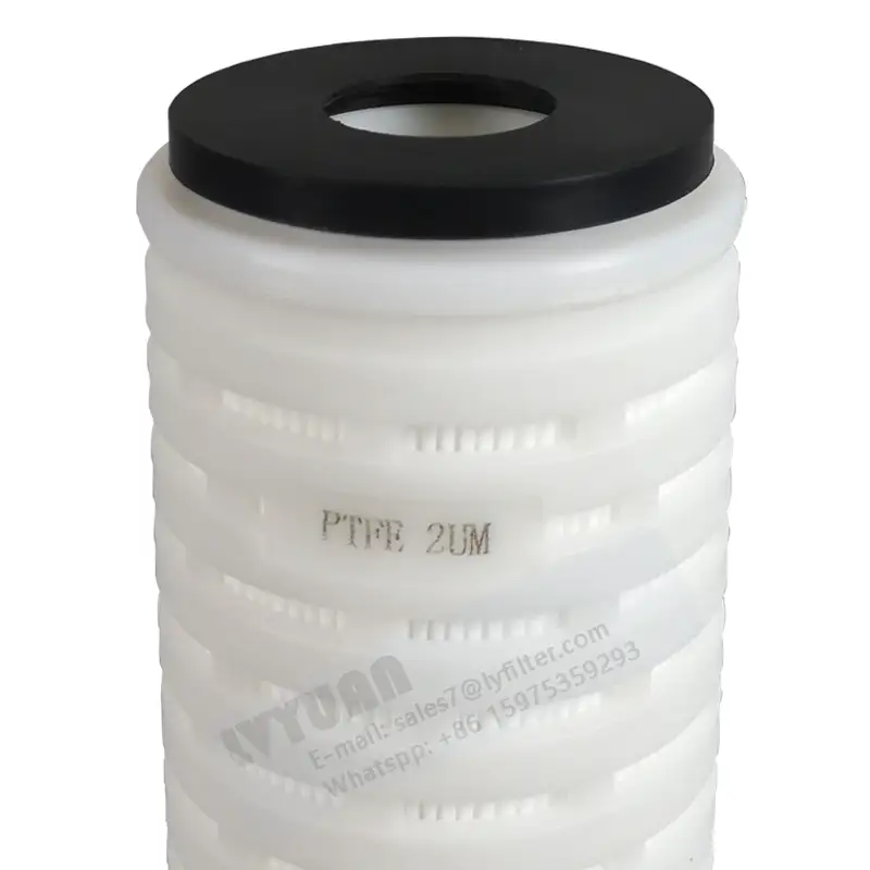 Guangzhou factory water filter manufacturer 0.45 Micron PTFE Pleated Filter with absoluted micron rate 1