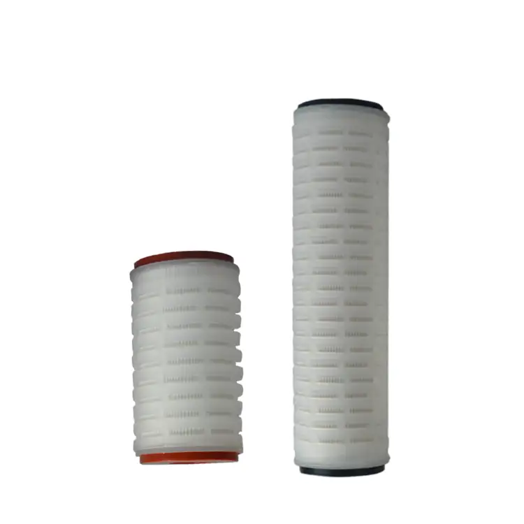 High flow rate pleated membrane PP PTFE media micron pleated filter cartridge for stainless steel filter housing 10 20 inch 1