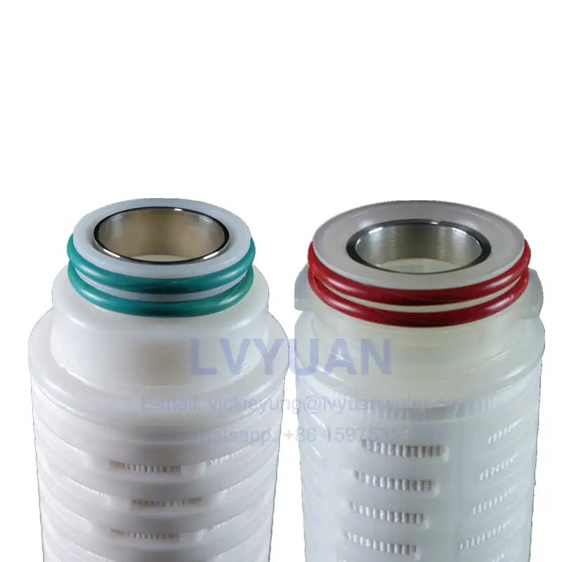 Multi pleated 0.45 microns membrane filter 10 Inch pleated filter cartridge PTFE for stainless steel Core 222 226 housing 1