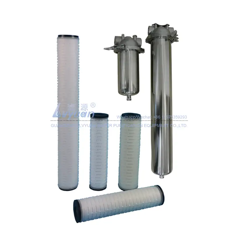 Membrana plisada PP filtro de cartucho de 10 micrones para reemplazo de carcasa de filtro de agua de 10 20 pulgadas 1