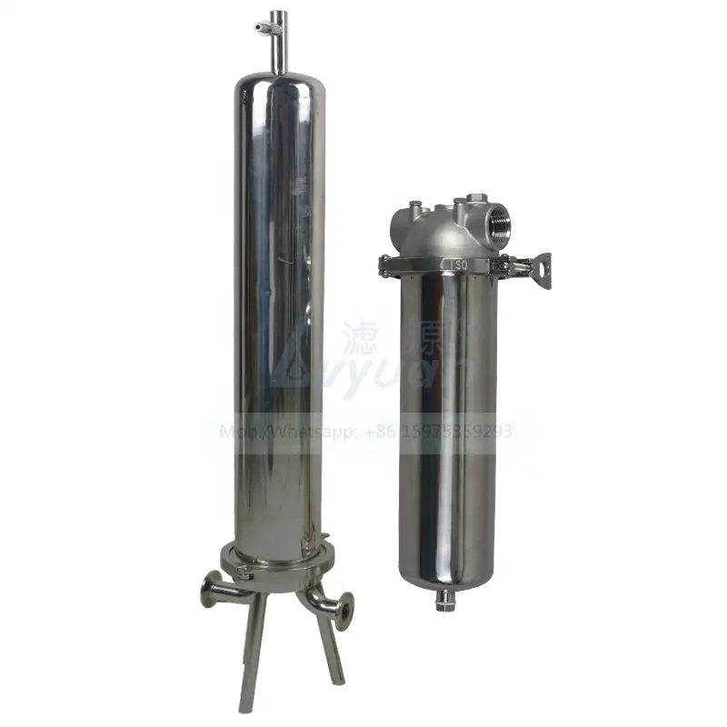 Material de acero inoxidable puro SS 316L, carcasa de filtro de vino de 10 y 20 pulgadas con filtro de cartucho de agua de micras absolutas 1