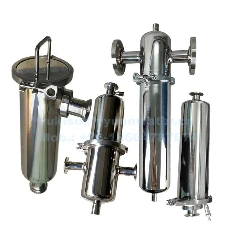 China Manufacture Custom SS 304 316L In-line Stainless Steel Inline filter housing for milk oil gas air water purification 1