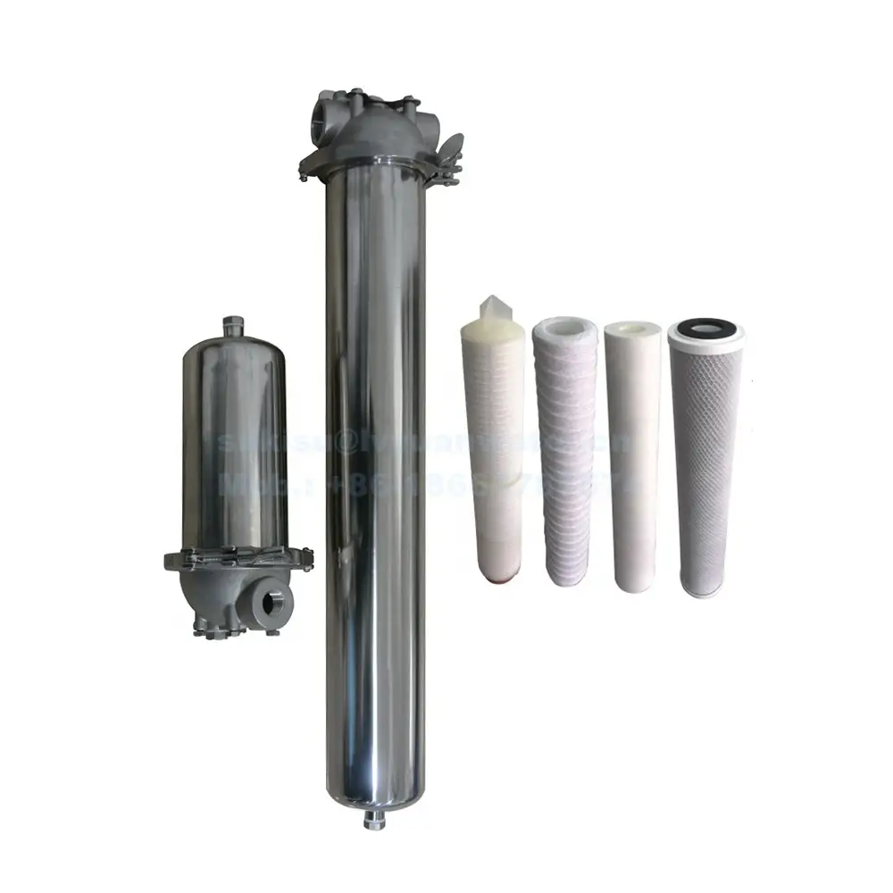 Equipo de filtración de cartucho único 10 20 30 carcasa de filtro de agua de acero inoxidable de 40 pulgadas 1