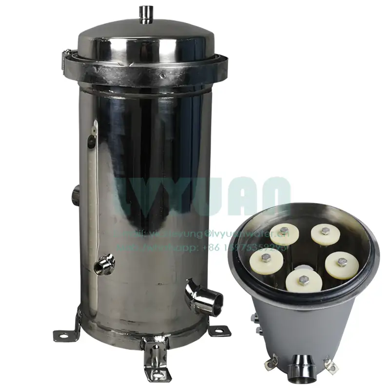 Industrial water filter SS304 316L stainless steel water filter housing for multi rounds liquid sediment water filtration 1