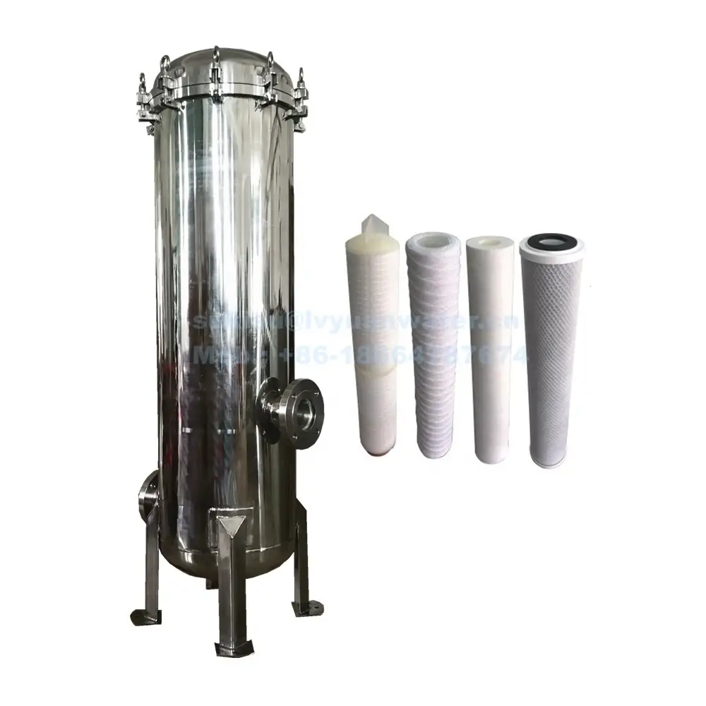 Stainless Steel Multi-cartridge activated carbon filter vessel SS cartridges Filter box housing SS316 for R.O. Pre-filtration 1