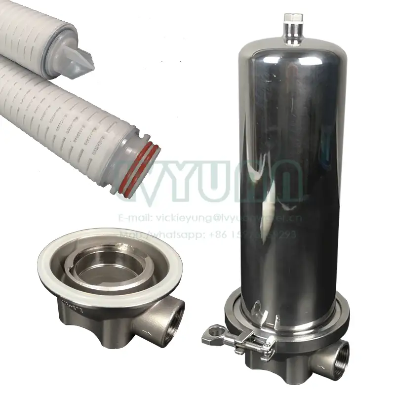 Internal thread 304/316 material stainless steel single filter housing with industrial water purifier cartridge filter 1 micron 1