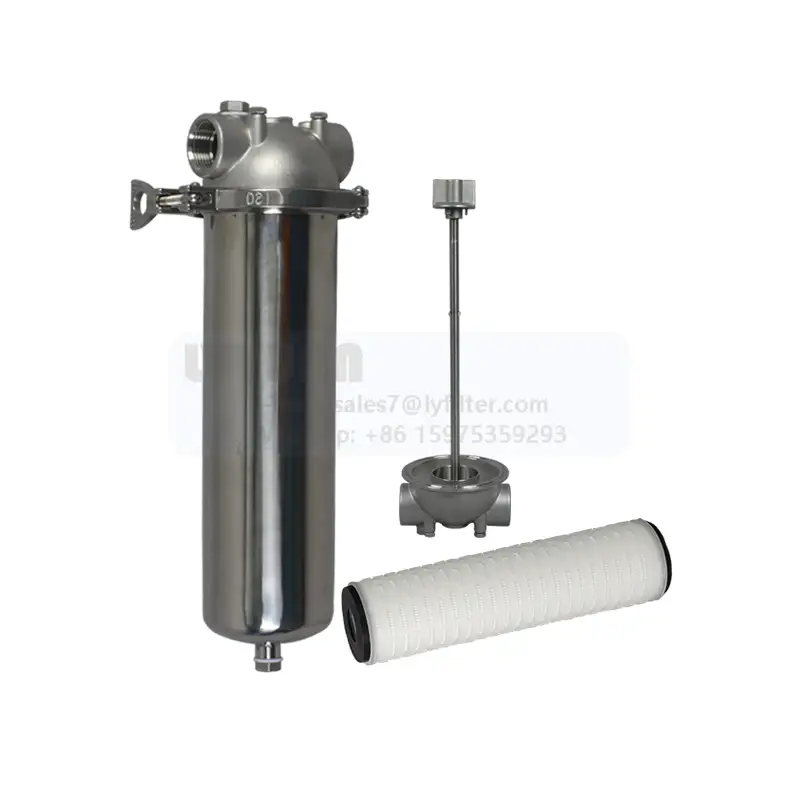 Security stainless steel SS 10 inch DOE cartridge water filter housing with pleated cartrige water filter 10 micron 1