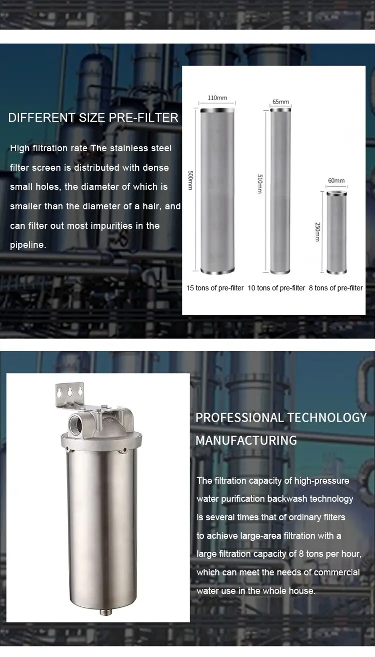 Stainless Steel Single Core Big Blue Filter Housing 10