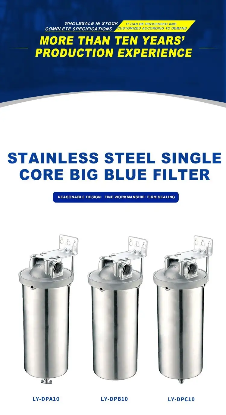 Stainless Steel Single Core Big Blue Filter Housing 6