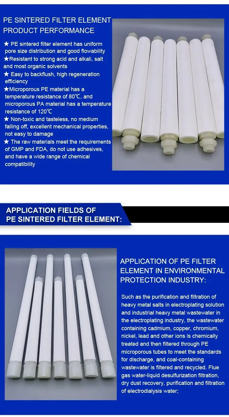 1 3 5 10 25 50 75 100 Micron Micro porous PE Sintered Filter Element 4 1 3 5 10 25 50 75 100 Micron Micro porous PE Sintered Filter Element 8