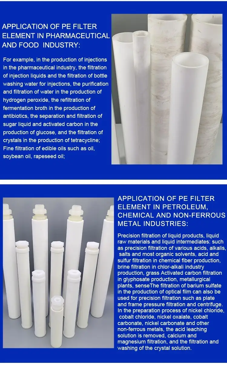 1 3 5 10 25 50 75 100 Micron Micro porous PE Sintered Filter Element 5 1 3 5 10 25 50 75 100 Micron Micro porous PE Sintered Filter Element 9
