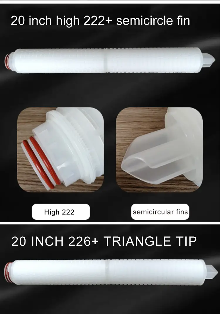 Micro porous membrane pleated filter element 12