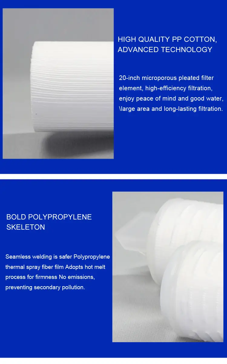 Micro porous membrane pleated filter element 8