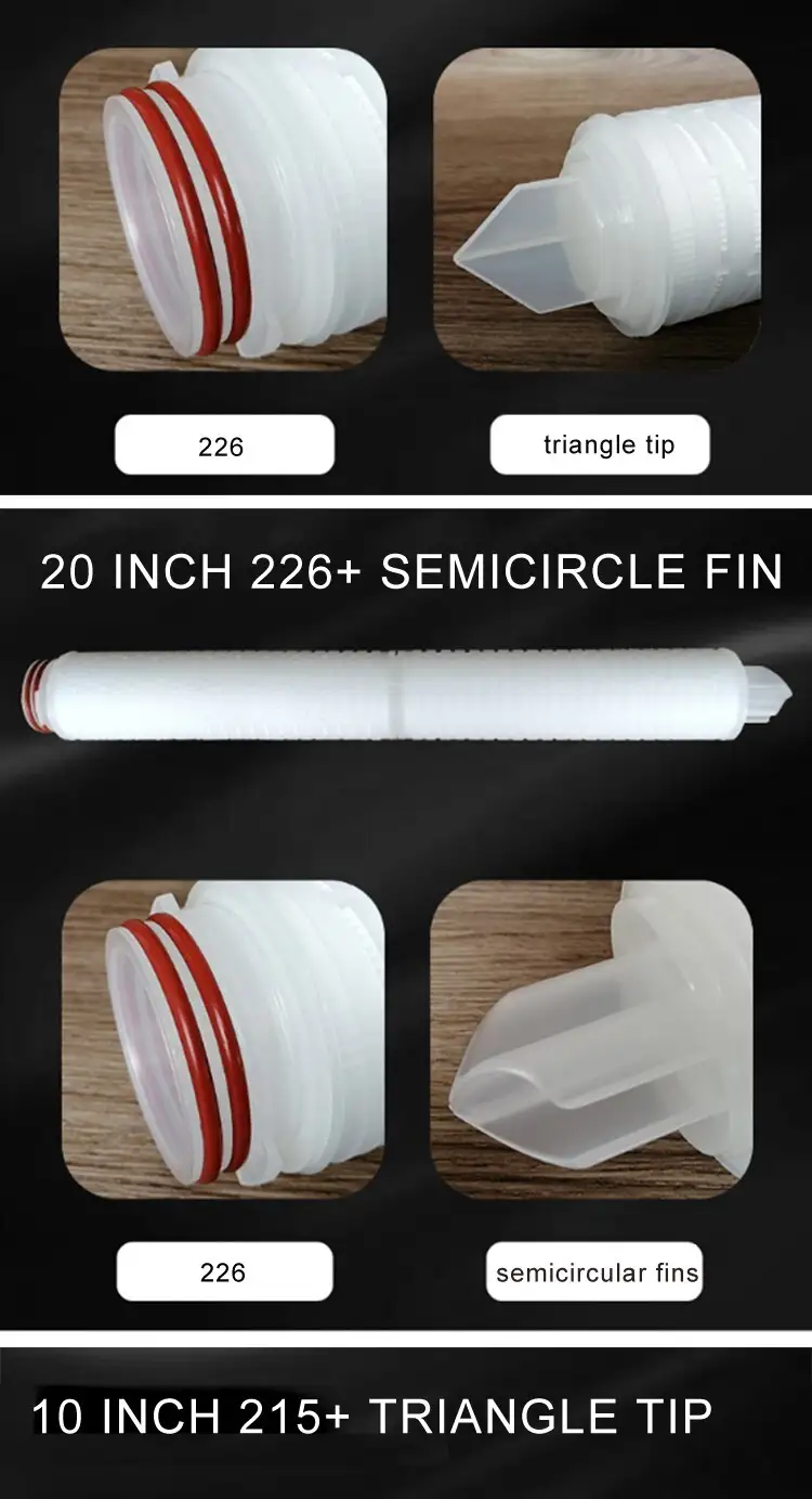 Micro porous membrane pleated filter element 13