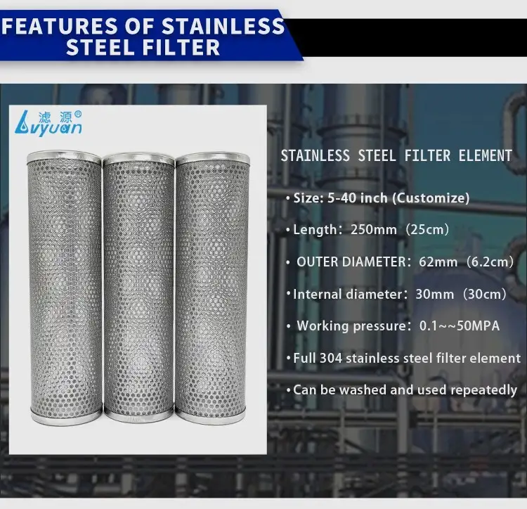 Factory price Stainless steel filter cartridge SS filter element 8