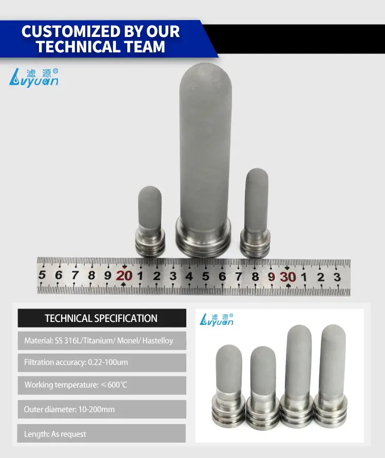 OEM micro 316 Stainless Steel Filter cartridge Sintered metal powder filter element 7