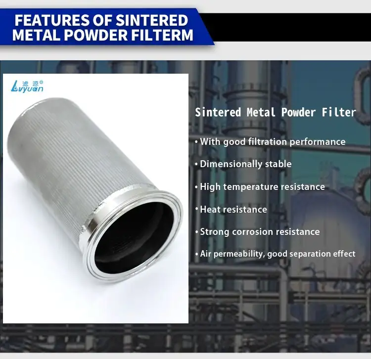 OEM micro 316 Stainless Steel Filter cartridge Sintered metal powder filter element 8