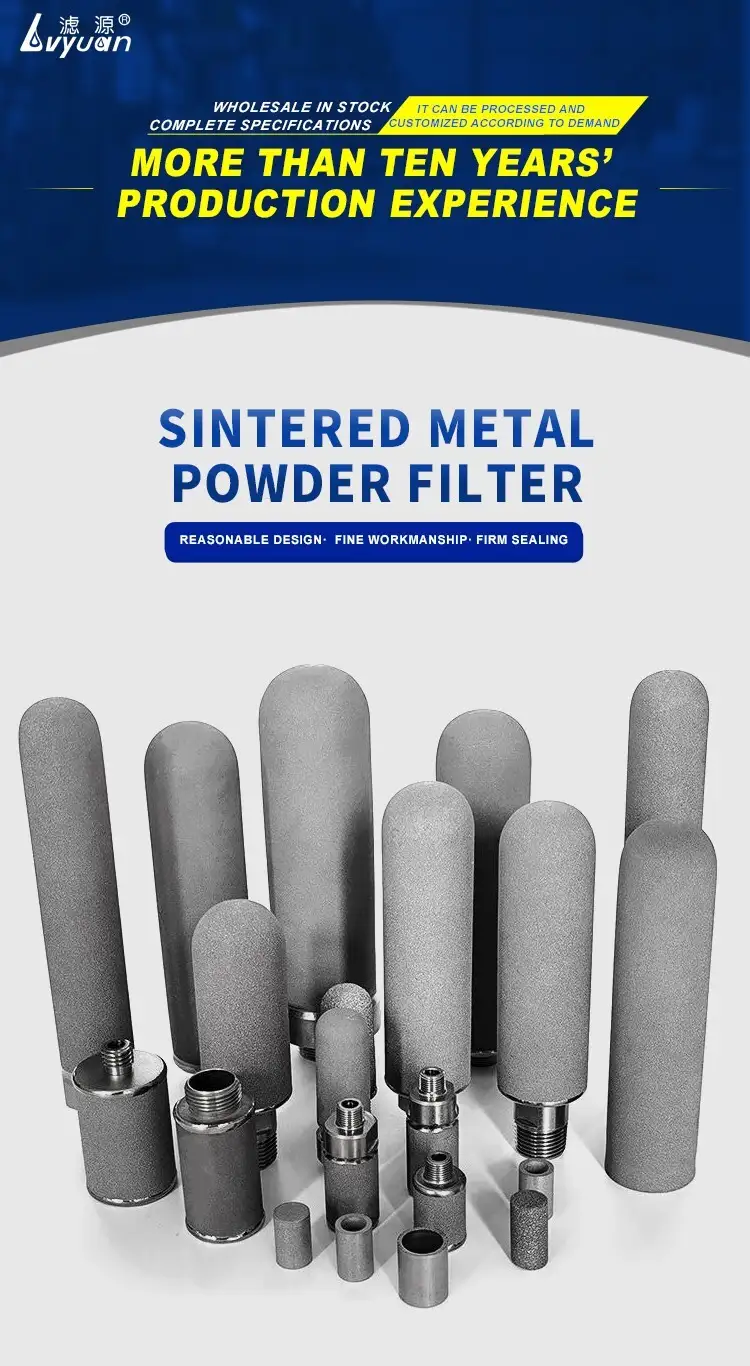 OEM micro 316 Stainless Steel Filter cartridge Sintered metal powder filter element 6
