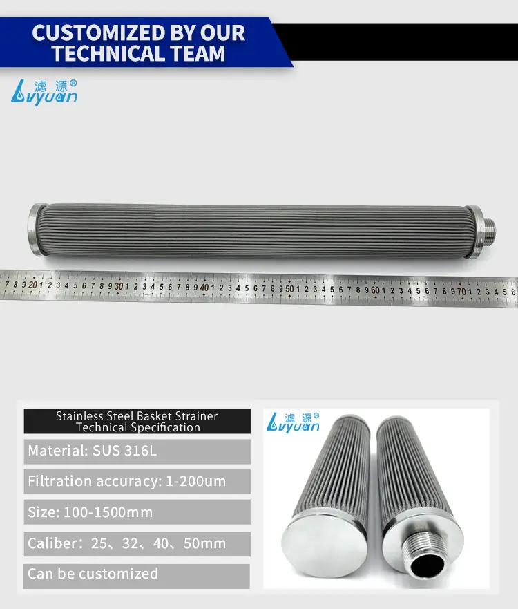 Factory price OEM size 316 metal Stainless steel pleated filter cartridge SS filter element 7