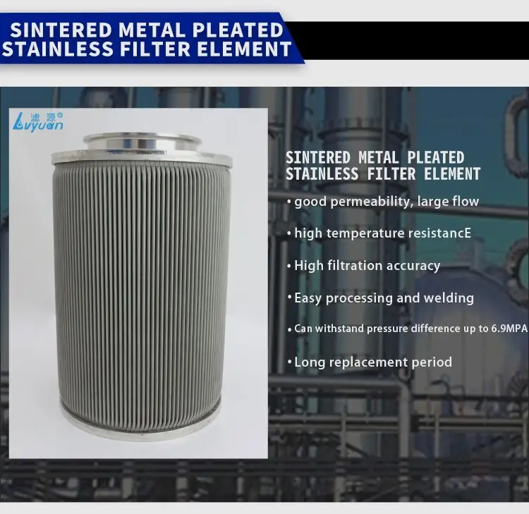 Factory price OEM size 316 metal Stainless steel pleated filter cartridge SS filter element 8