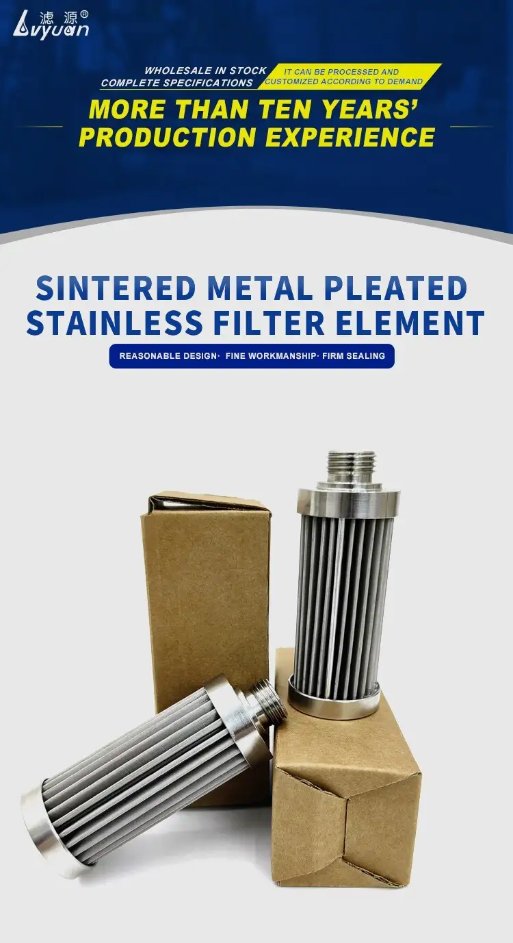 Factory price OEM size 316 metal Stainless steel pleated filter cartridge SS filter element 6