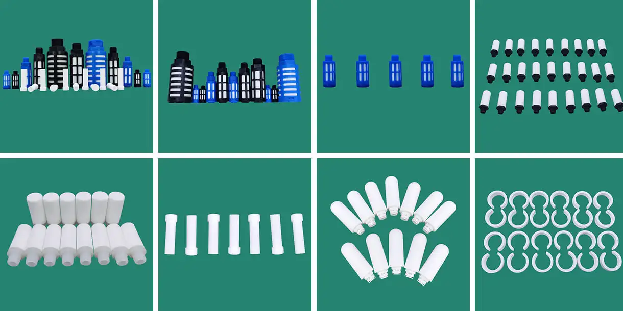 Pneumatic Components1/8 1/4 3/8 1/2 3/4 BSP Male Thread Plastic silencer Pneumatic Black blue Air Quick Exhaust Muffler 6