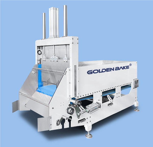 Hard dough cutting machine and Dough climbing conveyor 1