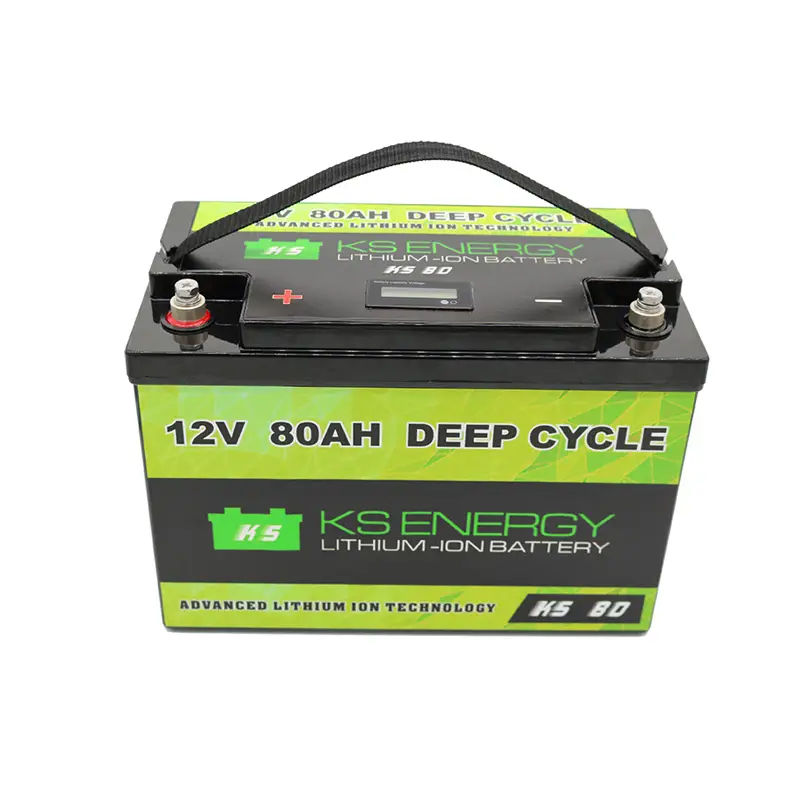 Sichere und leichte LED-Leistungsanzeige, 12 V, 80 Ah, Lithium-Eisenphosphat-Batterie, Alternative zu Blei-Säure in Ihrem Marine-, Solar- oder Wohnmobil 1