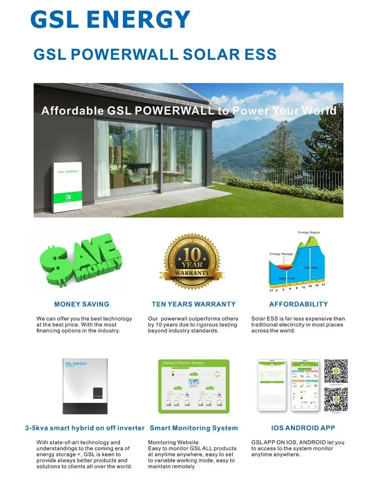 cheap tesla powerwall kwh buy bulk for industry GSL ENERGY 6