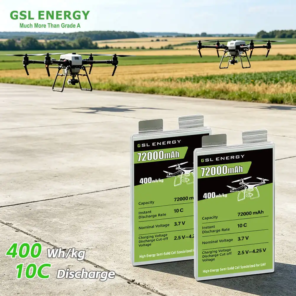 GSL Energy UAV battery cell manufacturer 72Ah drone lithium pouch battery cell