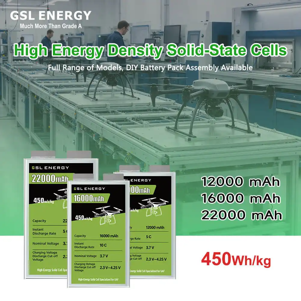 3.7V drone battery cell, 12000mAh lithium battery cell, 16000mAh UAV battery cell, 22000mAh drone battery cell, high energy density lithium battery cell, custom UAV battery cells