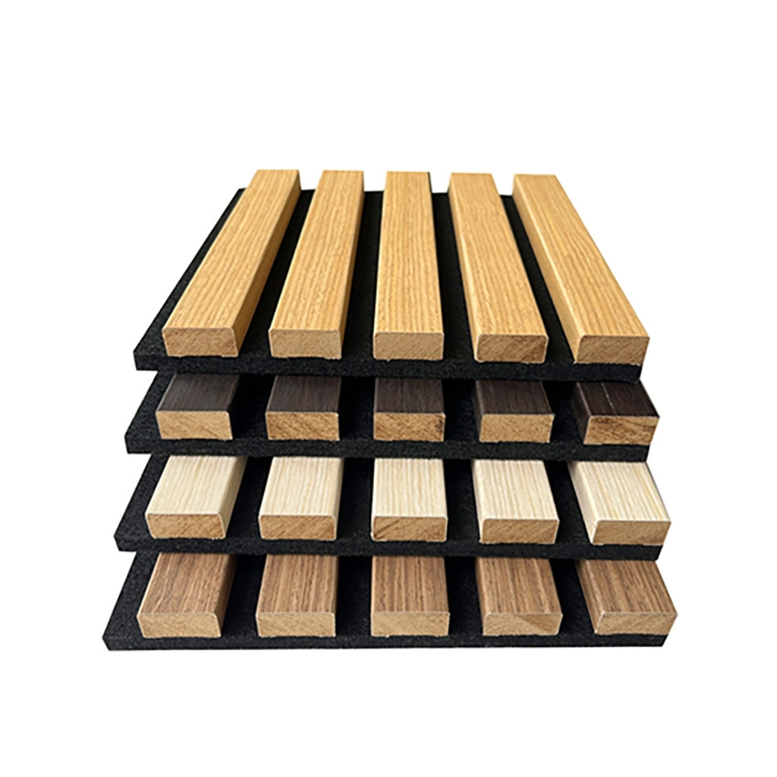 High Quality Akupanel MDF Wall Panels Soundproof 2400mm*600mm Slat Acoustic Panel for Interior Decoration 1