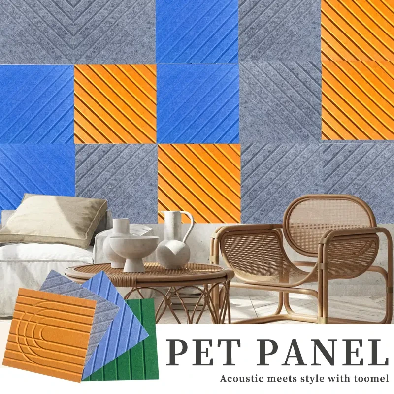 Schallabsorbierende Platte Feuerhemmende PET-Wandplatte Akustikplatte aus Polyesterfaser 1