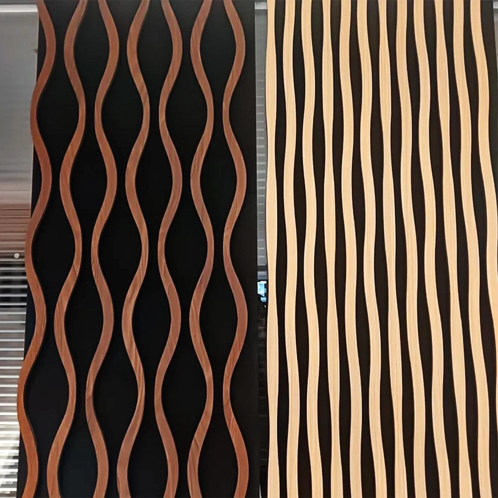 Artistiek houten lat akoestisch paneel, 2400 mm x 600 mm, voor interieurdecoratie│toomel 1