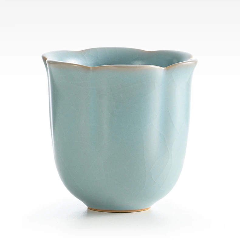 YEARN TOUR Xícara de chá de porcelana sem alça em forma de flor novo estilo chinês 1