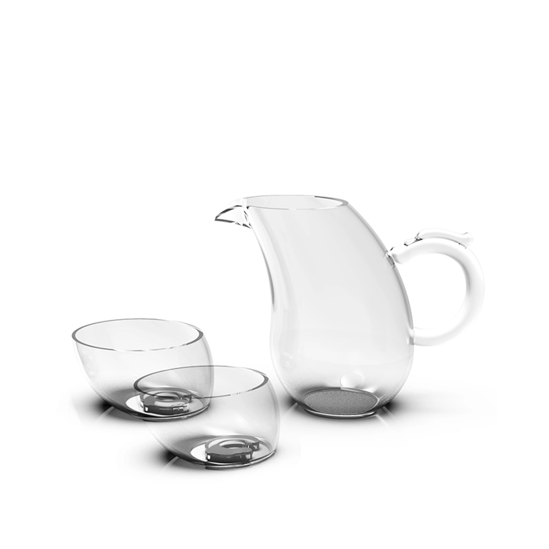 YEARN TOUR Dragon Tilted Clear Glass Tea Set 1