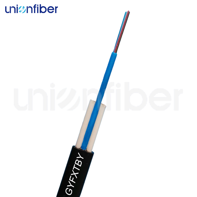 Outdoor à forme plate autoportante UNI-tube 2-12 Core Gyfxtby / Gyfxby Cable à fibre optique 1