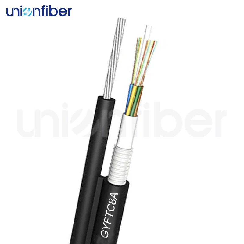 Cable de fibra óptica autoportante del tubo suelto trenzado FRP APL Armor Figura 8 Cables de acero Cable de fibra óptica GYFTC8A 1