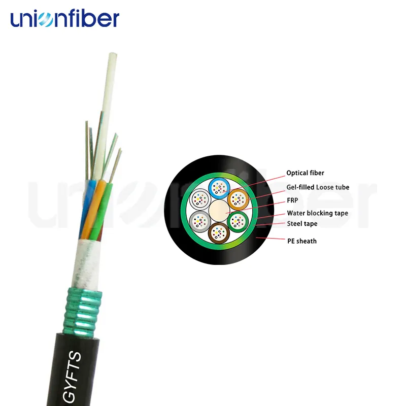 Customsingle Mode Outdoor Fiber Cable Wooden Drum GYFTS Fiber Optic Cable 3